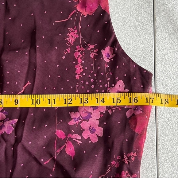 Jessica Howard Women's Sleeveless Floral Dress Lined Rhinestones Purple - Picture 11 of 12